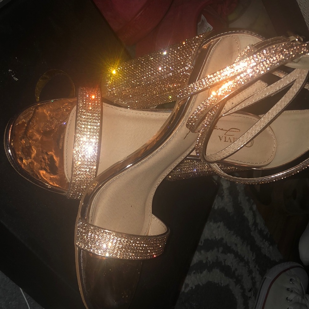 Rose gold sparkly heels